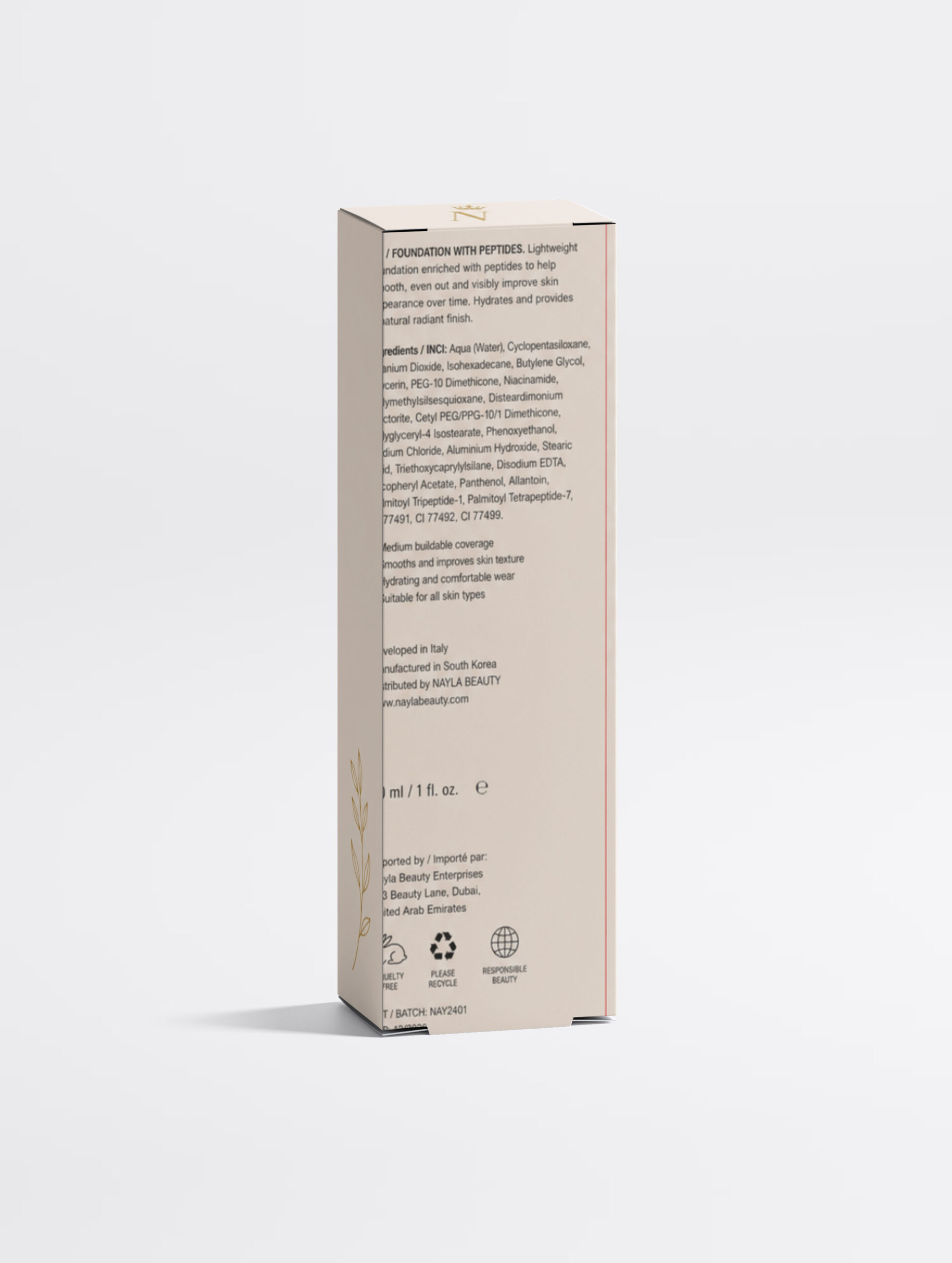 Foundation with Peptides, 35 Tan Warm - Image 6